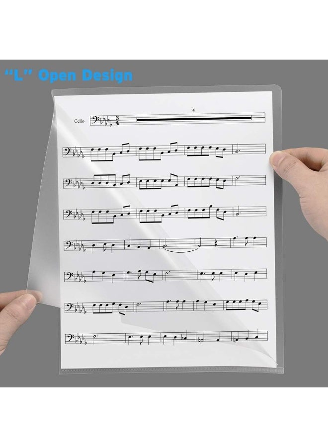 LAIAOCISI 15 Pack Clear Plastic Transparent A4 Document File Folder Project Organiser Protector L-Type Presentation Pockets Paper Storage School, Office Supplies - Image 4